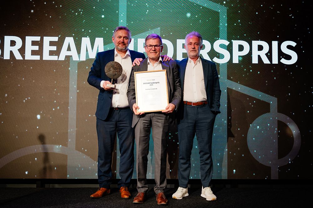Smedvig Eiendom ble tildelt årets BREEAM Hederspris